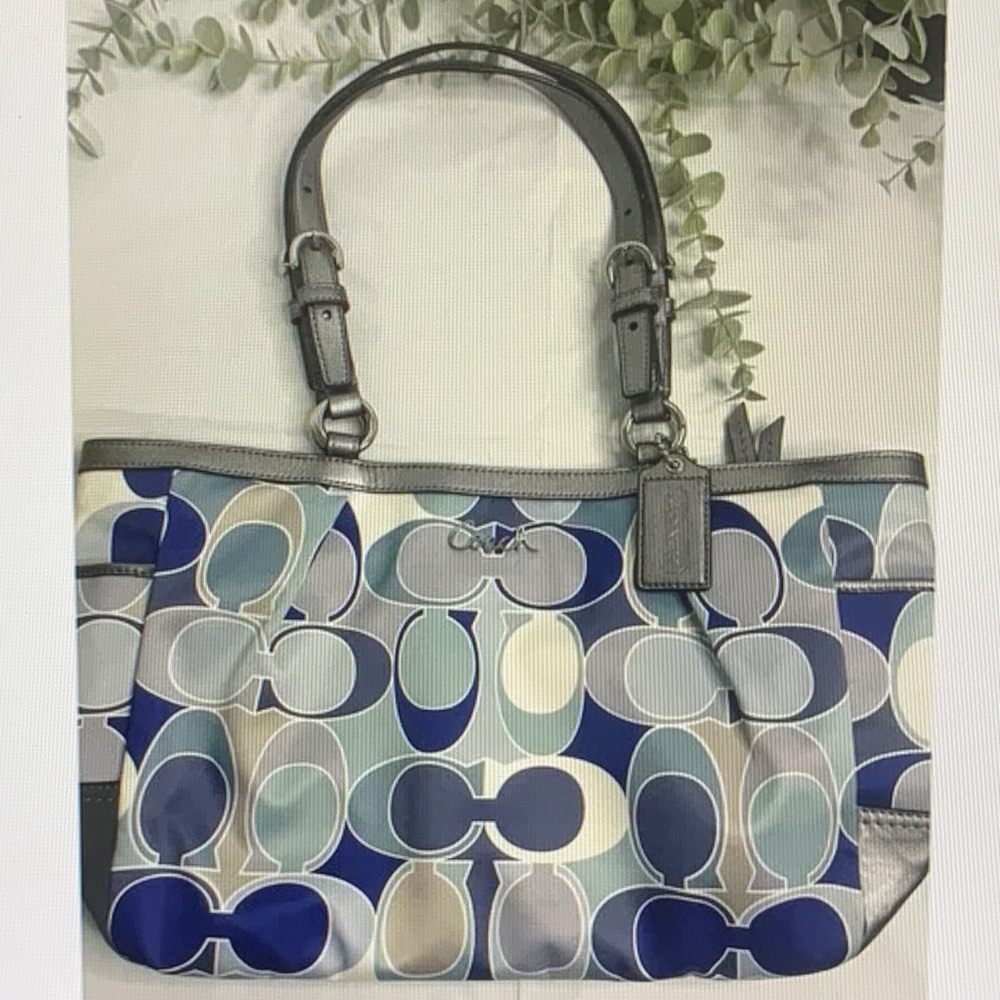 Stylish Gray and Blue Patterned Women's Bag